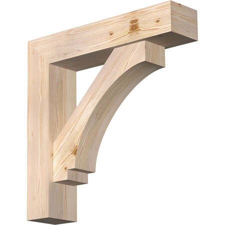 Ekena Millwork Imperial Block Smooth Bracket w/ Offset Brace, Douglas Fir, 7 1/2"W x 34"D x 34"H BKT0806X34X34IMP05SDF
